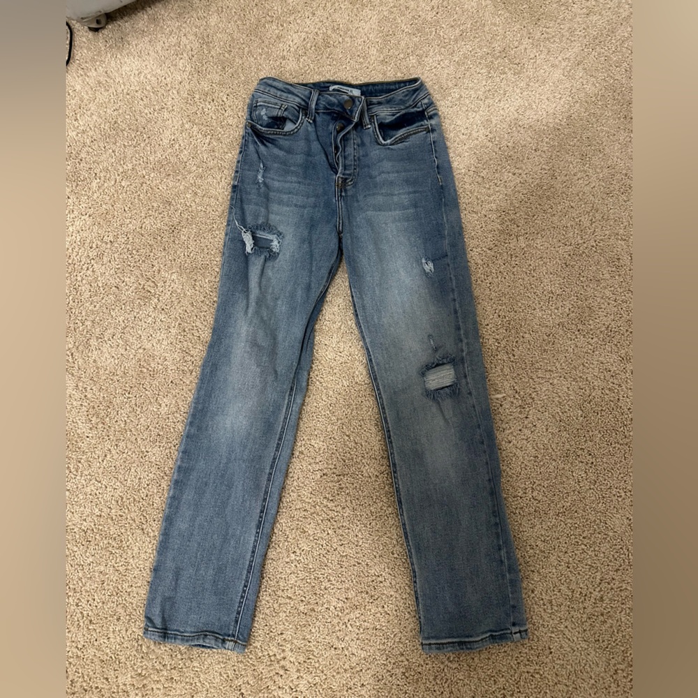 Forever 21 Blue Distressed Skinny Jeans